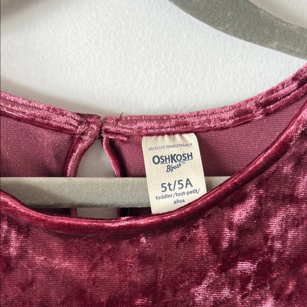 OshKosh B'gosh Purple Velvet Dress Holiday Toddler Christmas Dress 5T